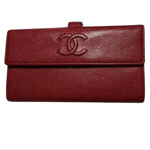 CHANEL Caviar Timeless CC Large Gusset Flap Wallet With COA